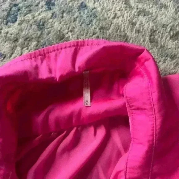 Free people neon pink half mesh button down medium - Picture 4 of 5